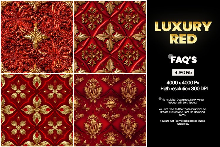 Luxury Red Square Coaster - 04 Variations