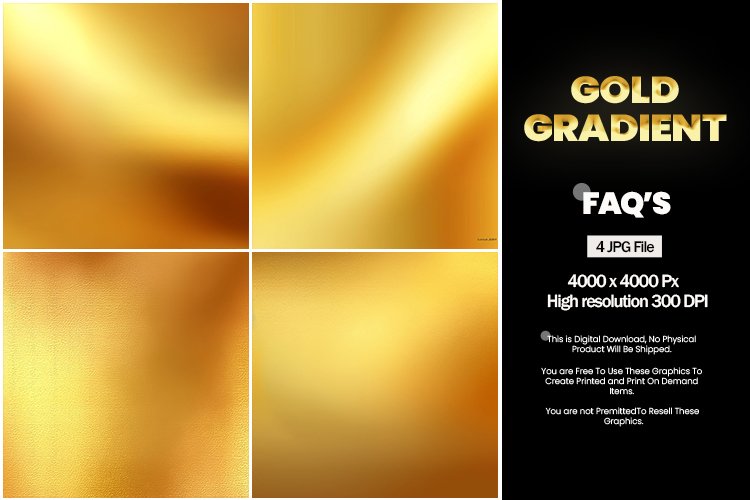 Gold Gradient Square Coaster - 04 Variations example image 1