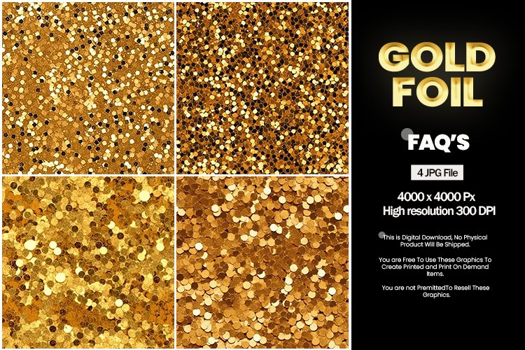 Gold Foil Square Coaster - 04 Variations