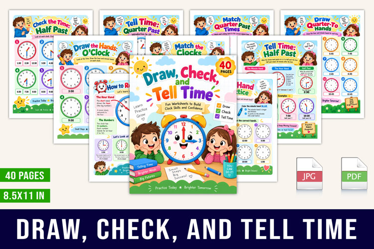 Draw, Check & Tell Time Planner example image 1