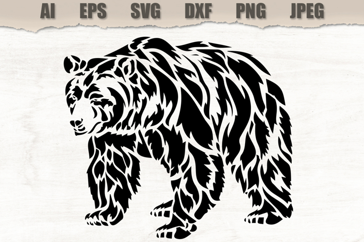 Stencil Bear Wildlife
