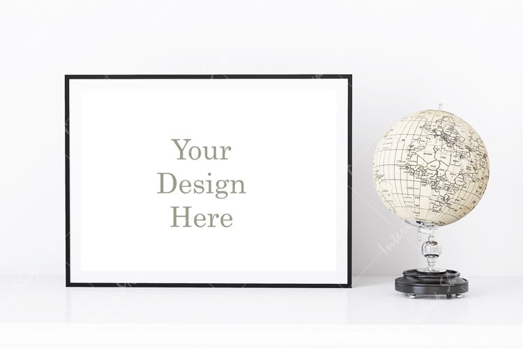 Frame mockup A4, Poster Mockup, Mockup in interior example image 1