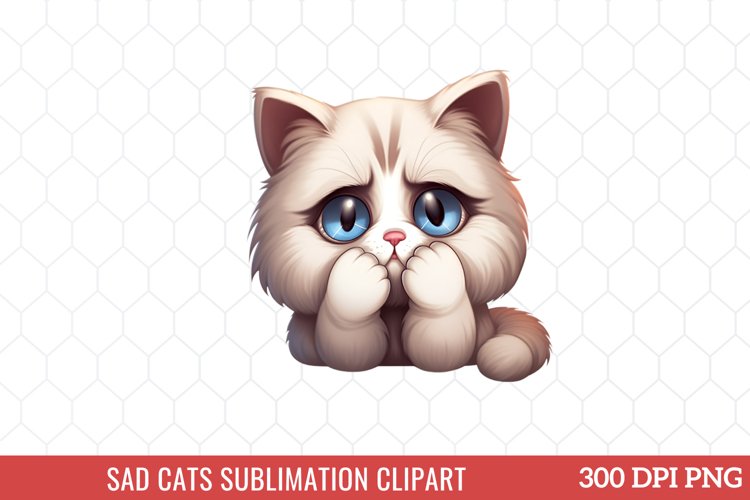 Sad Cats Sublimation Clipart example image 1