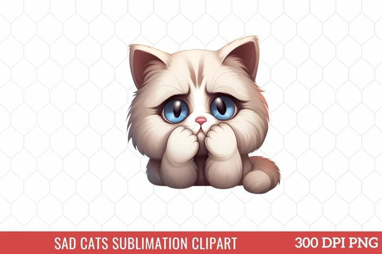 Sad Cats Sublimation Clipart