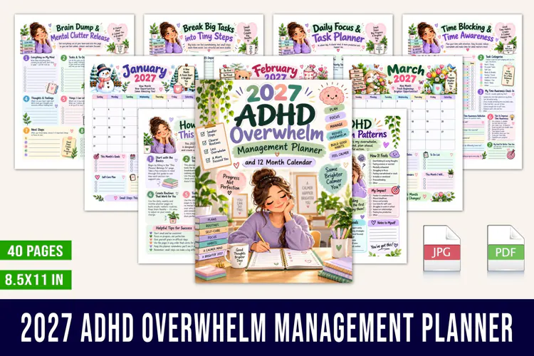 2027 ADHD Overwhelm Management Planner