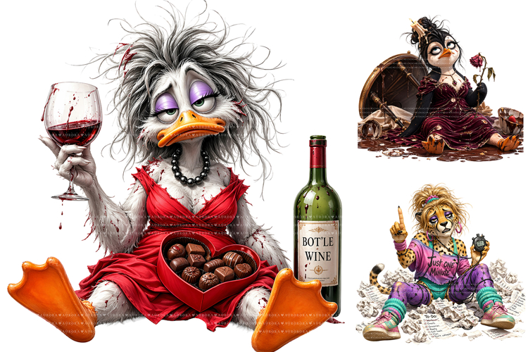 Funny Messy Animals, Mom Life Sublimation PNG