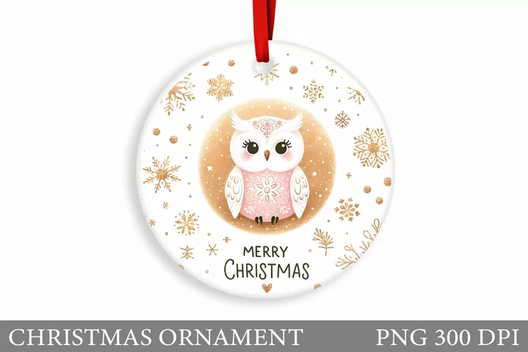Christmas Owl Christmas Ornament. Christmas Owl Sublimation