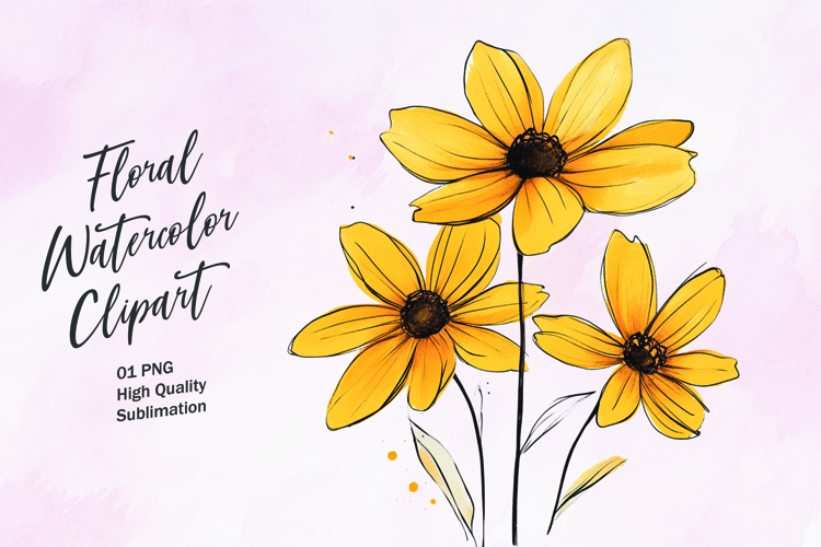 Watercolor Flowers Image 11