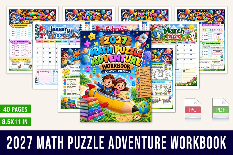 2027 Math Puzzle Adventure Workbook
