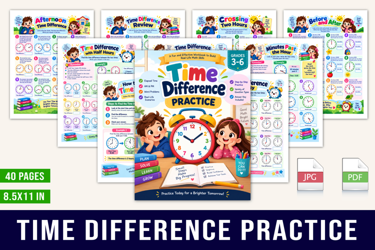Time Difference Practice Workbook