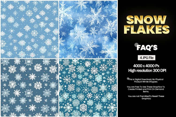 Snowflakes Square Coaster - 04 Variations