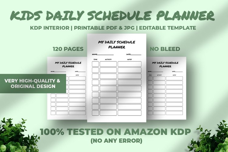 Kids Daily Schedule Planner KDP Interior