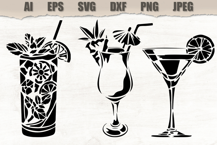 Stencils Cocktail Drinks
