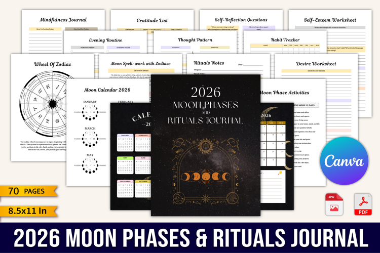 2026 Moon Phases & Rituals Journal