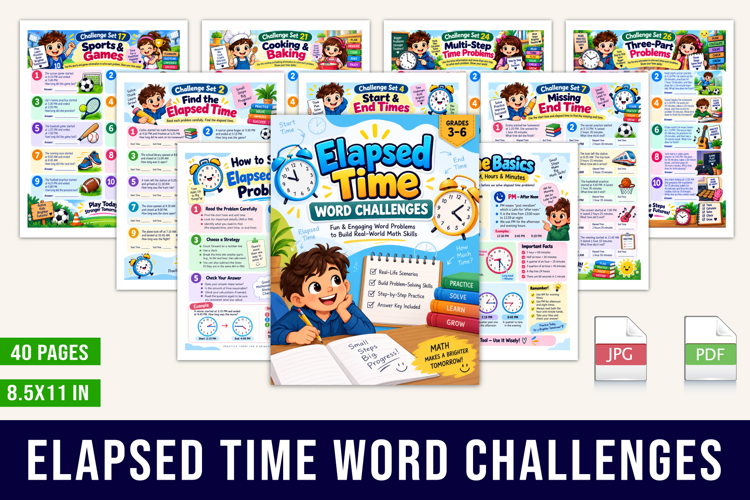 Elapsed Time Word Challenges