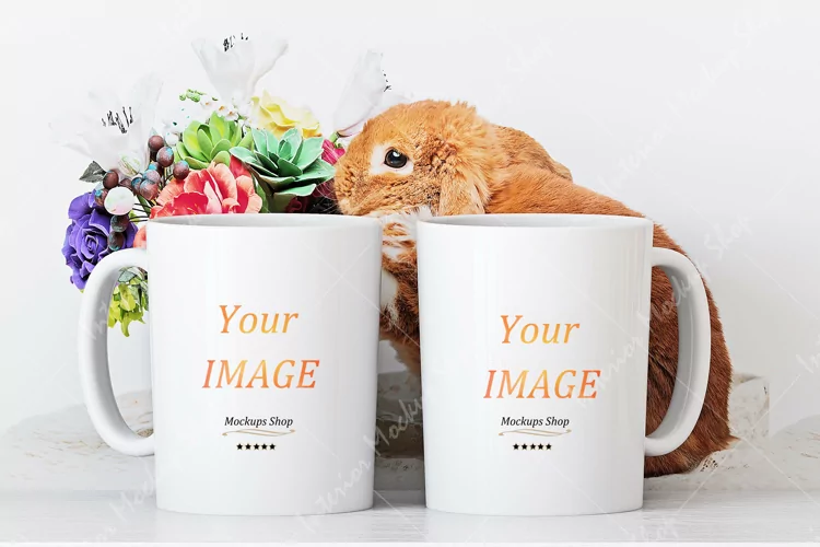 Mug Mockup, Blank White Glass Cup Mockup - Styled Stock