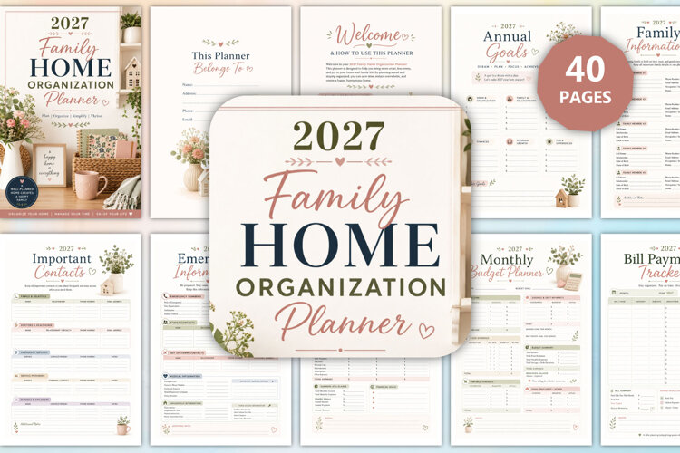 2027 Family Home Organization Planner example image 1