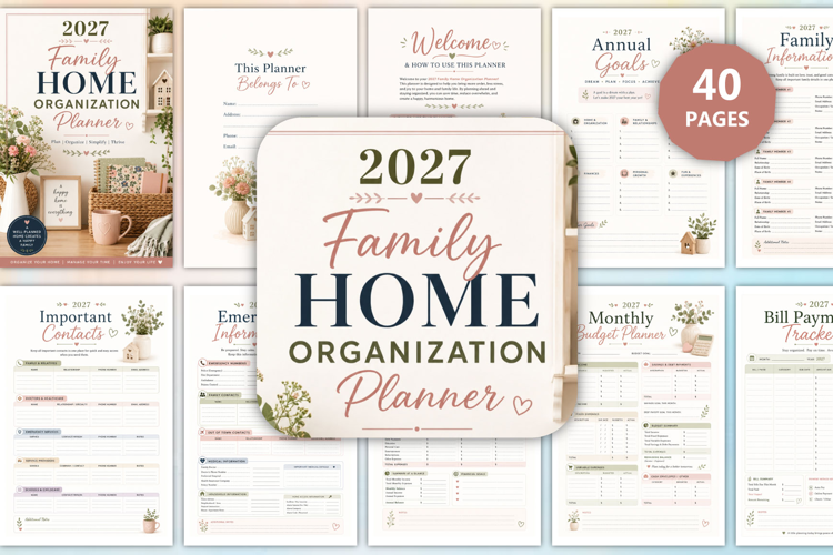 2027 Family Home Organization Planner