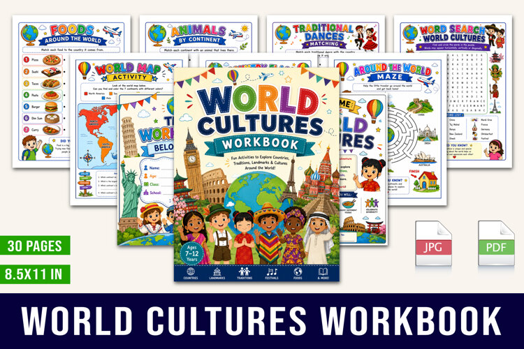 World Cultures Workbook for Kids example image 1