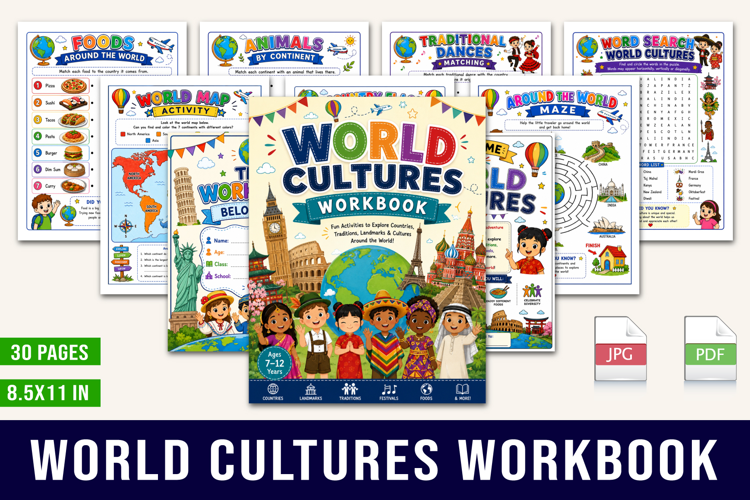 World Cultures Workbook for Kids