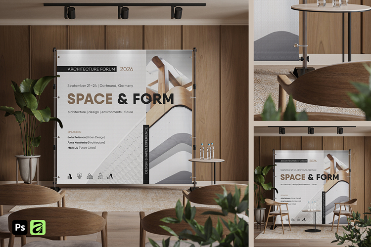 Conference Banner Stand Mockup