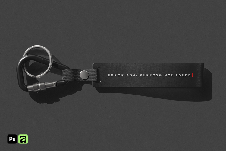 Silicone Keyring with Carabiner Mockup