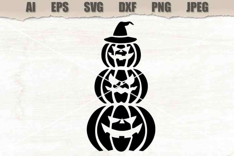 Stencil Halloween Pumpkin Stack