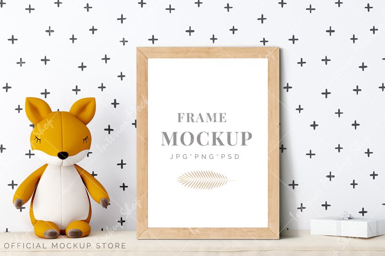 Kids frame mockup A4 | nursery frame mockup example image 1
