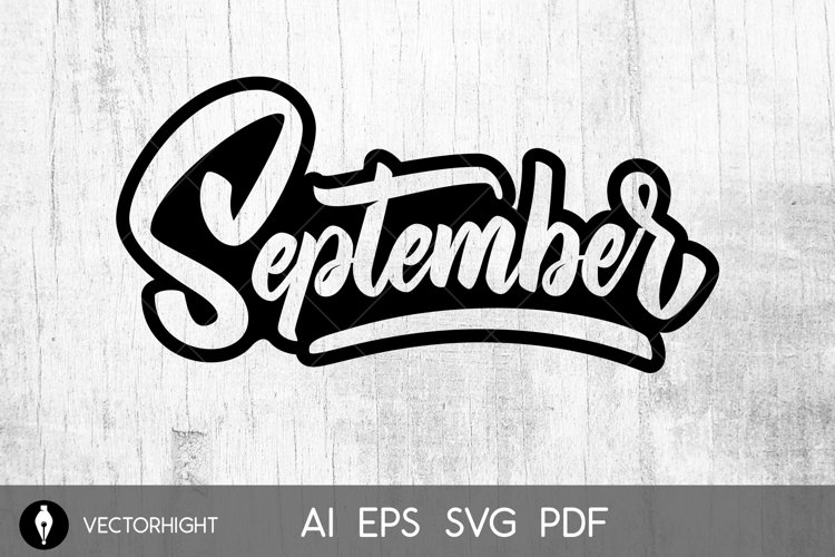 September. Lettering phrase isolated on white. (2039149)
