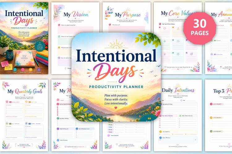 Intentional Days Productivity Planner