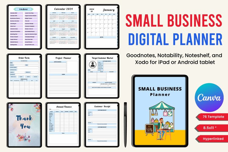 Digital Business Planner Canva Interior
