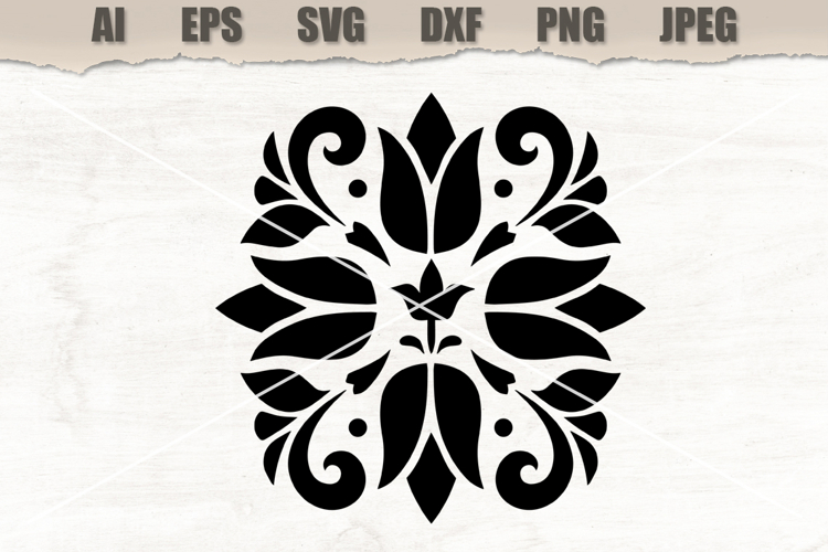 Stencil Floral Mandala