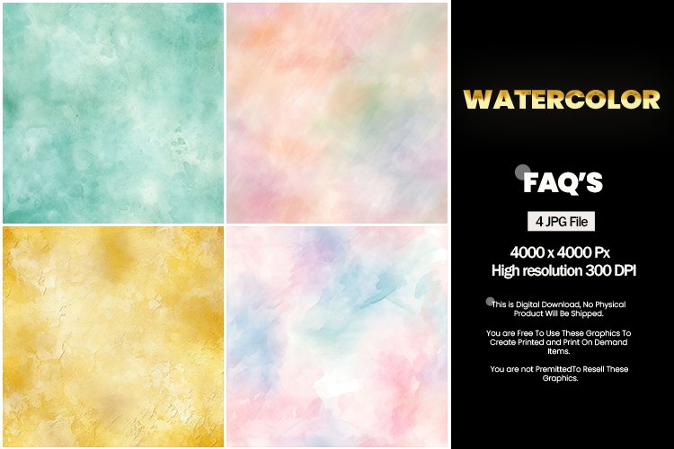 Watercolor Square Coaster - 04 Variations