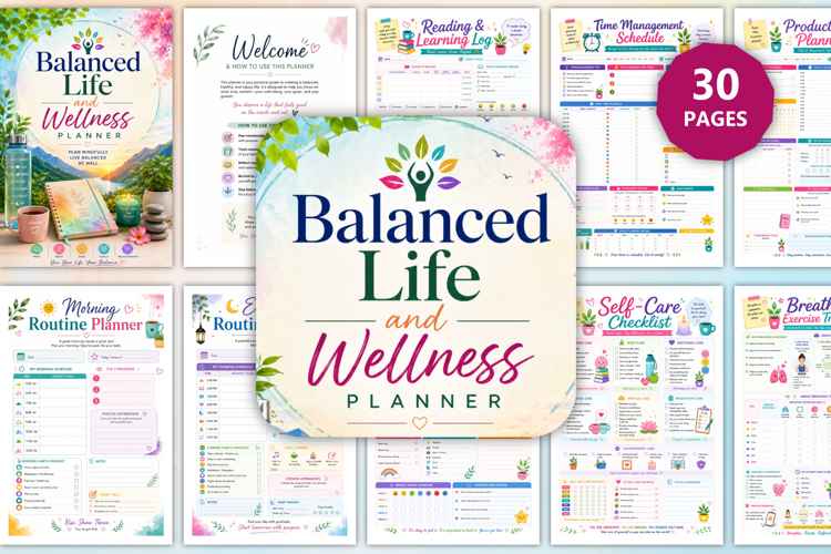 Balanced Life and Wellness Planner