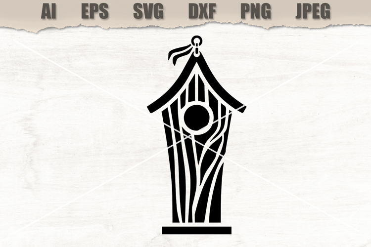 Stencil Rustic Birdhouse