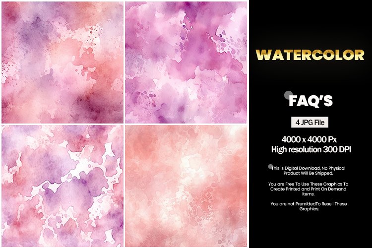 Watercolor Square Coaster - 04 Variations
