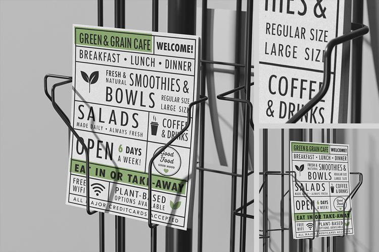 Rotating Wire Display with Flyer Mockup