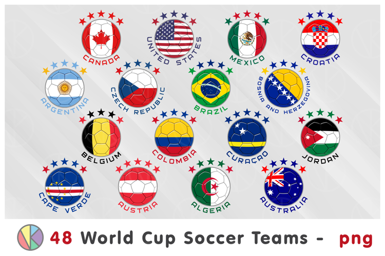 Big Bundle. 48 Soccer World Cup 2026 National Teams cliparts