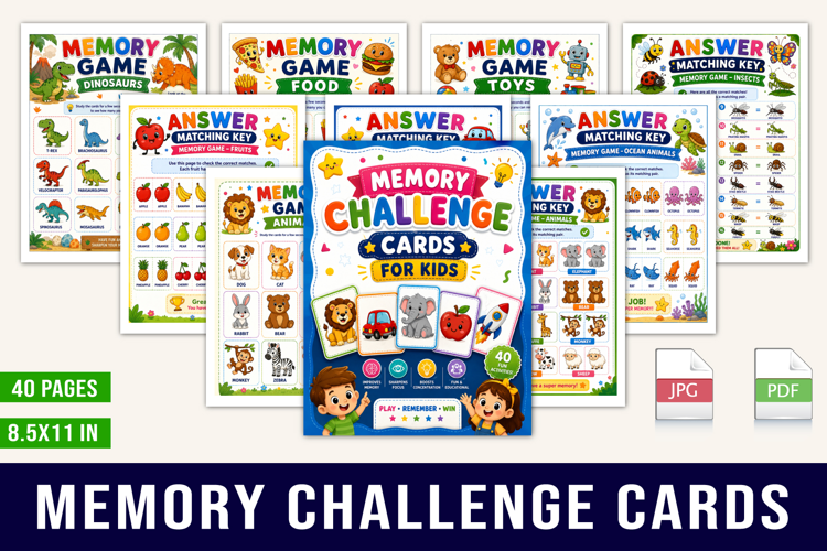 Memory Challenge Cards for Kids