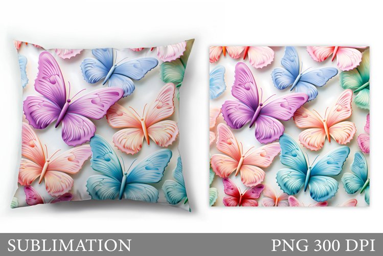 Butterflies Sublimation. Butterfly Pillow Design example image 1