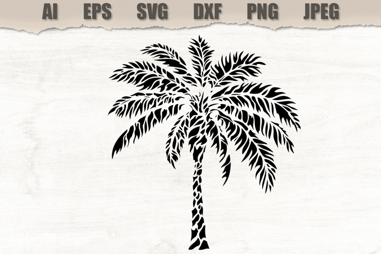 Stencil Tropical Palm Tree