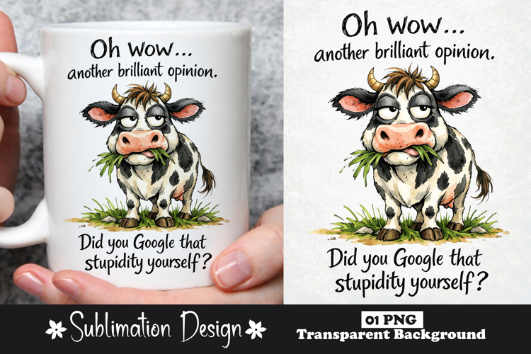 Oh Wow Another Brilliant Opinion Funny Sarcastic Cow Humor
