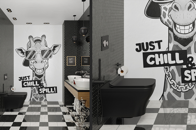 Bathroom Wall Poster Mockup