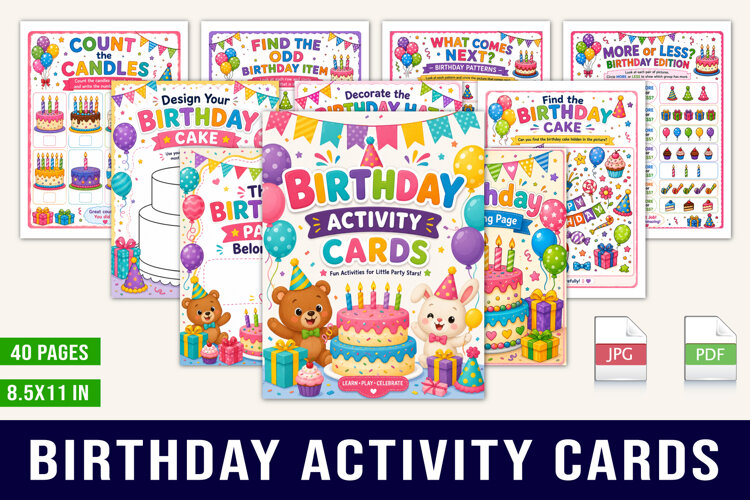 Birthday Activity Cards example image 1