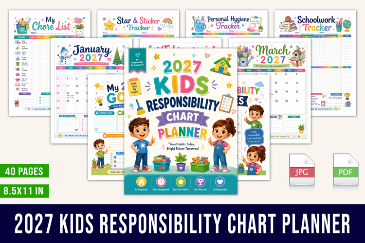 2027 Kids Responsibility Chart Planner
