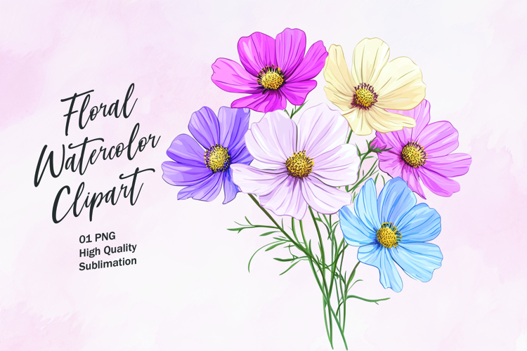 Watercolor Flowers Image 6