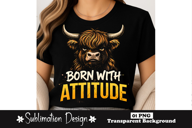 Born With Attitude Highland Cow