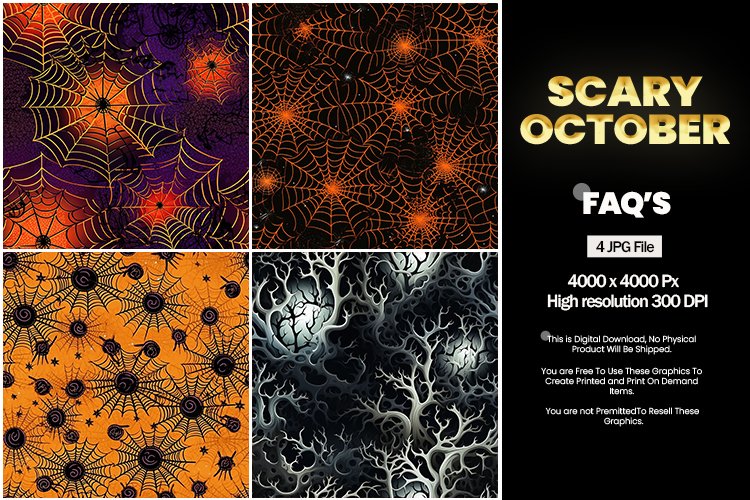 Scary October Square Coaster - 04 Variations
