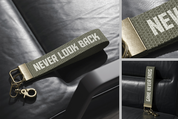 Cotton Wristlet Strap Keychain Mockup