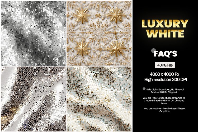Luxury White Square Coaster - 04 Variations